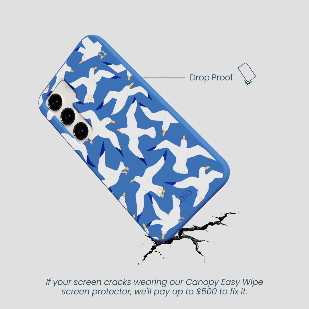 Electric Blue Seagulls Samsung Galaxy S23 Case - Image 5
