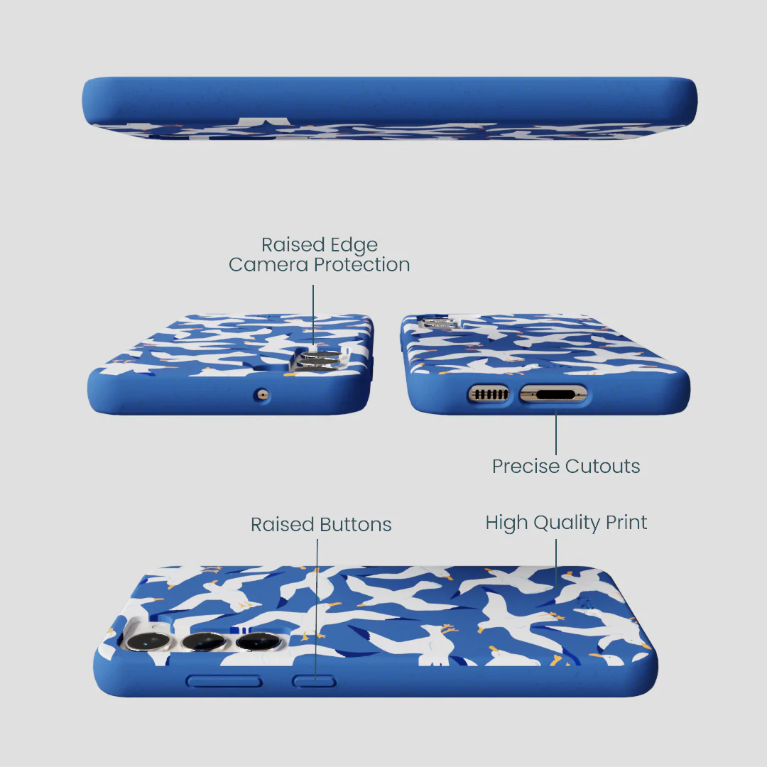 Electric Blue Seagulls Samsung Galaxy S23+(Plus) Case - Image 3