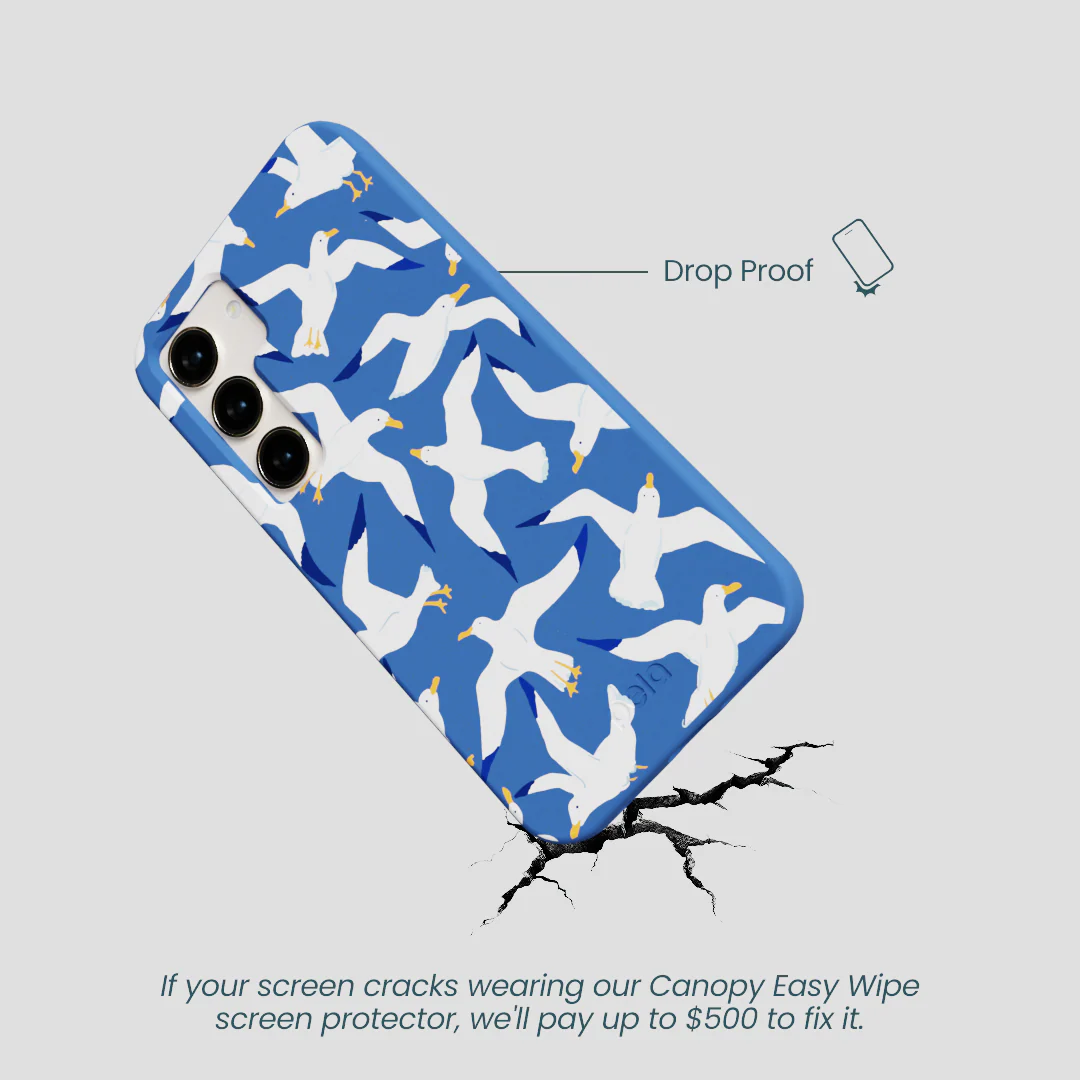 Electric Blue Seagulls Samsung Galaxy S24 Case - Image 5