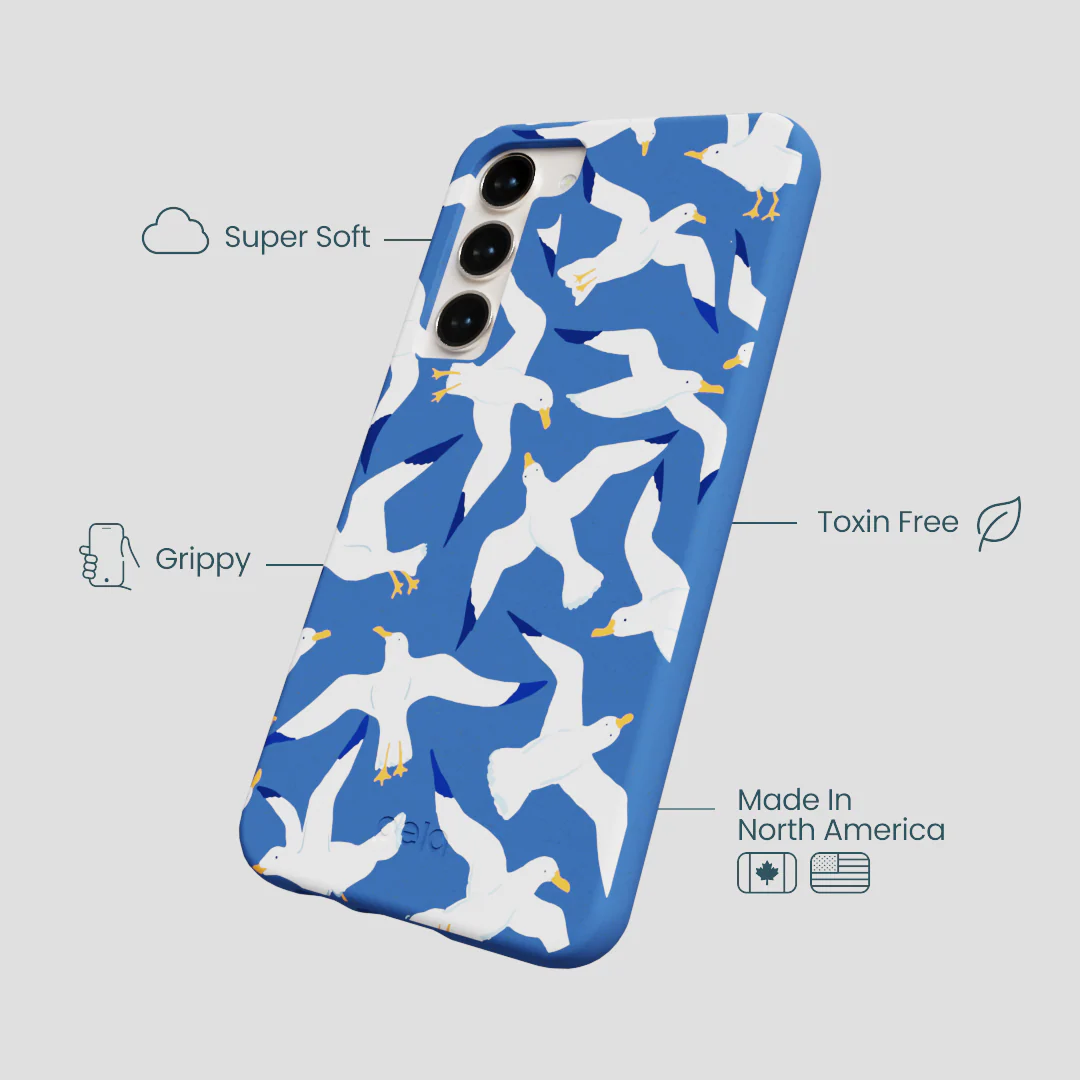 Electric Blue Seagulls Samsung Galaxy S24+(Plus) Case - Image 4