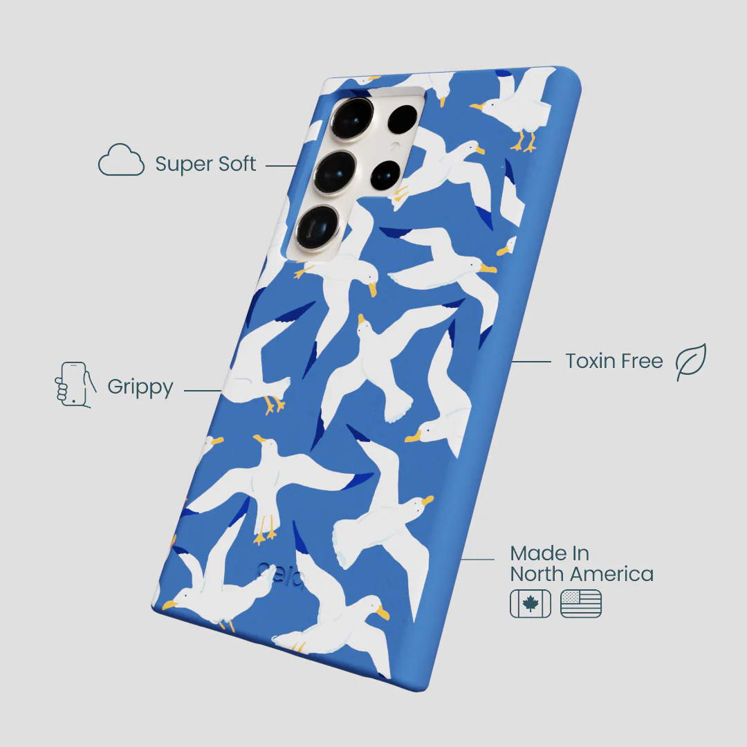 Electric Blue Seagulls Samsung Galaxy S24 Ultra Case - Image 4
