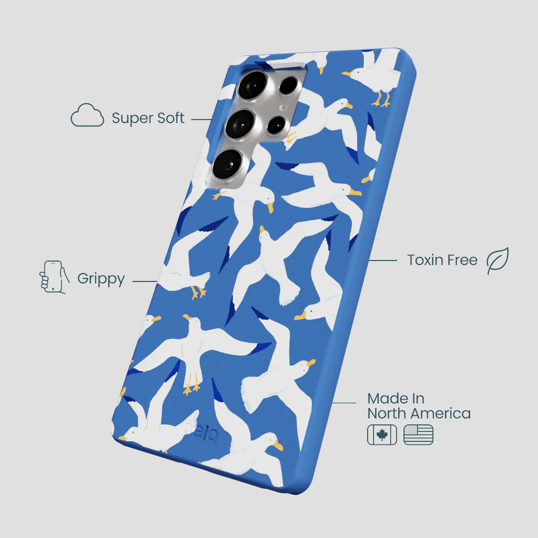 Electric Blue Seagulls Samsung Galaxy S25 Ultra Case - Image 4