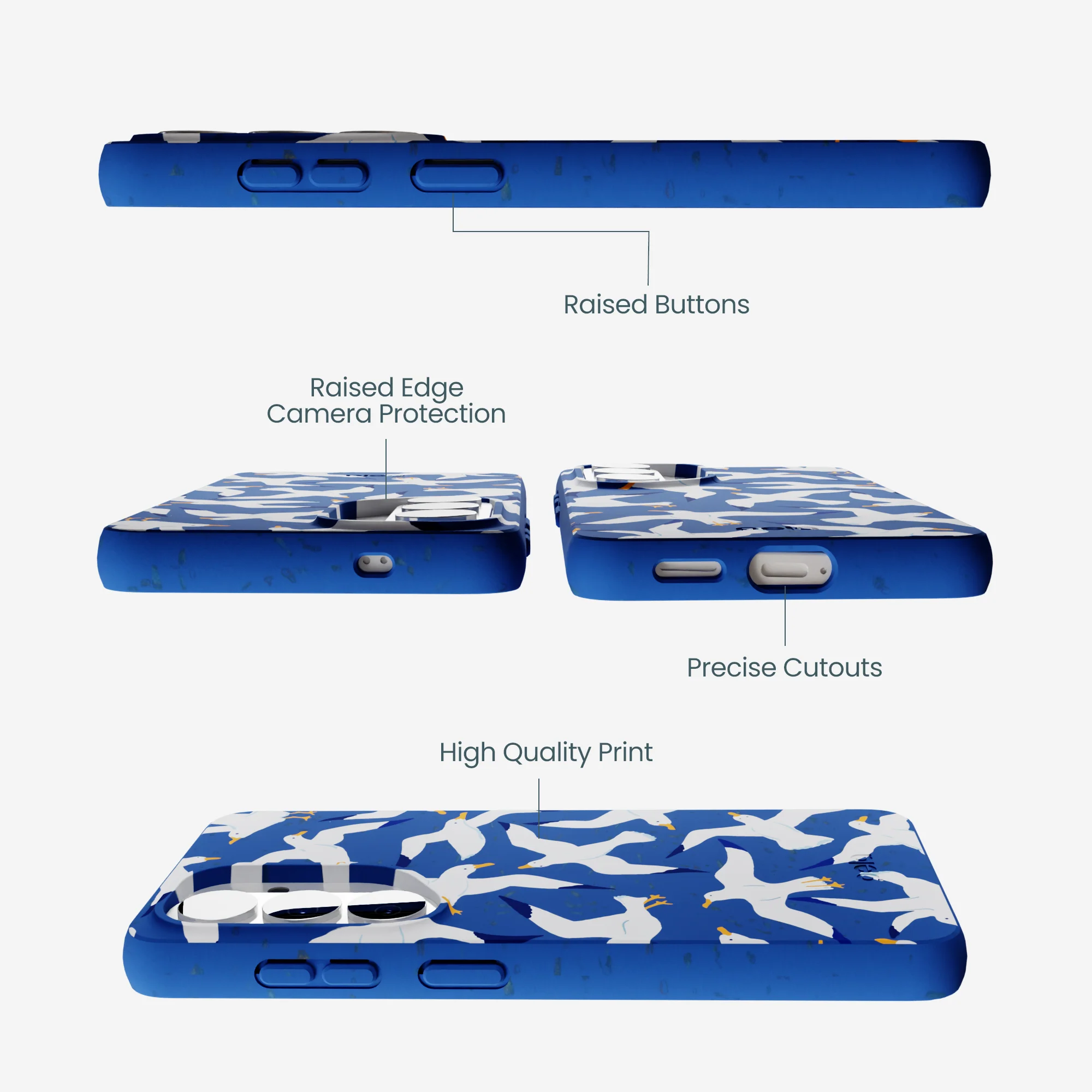 Electric Blue Seagulls Samsung Galaxy S26 Case - Image 3