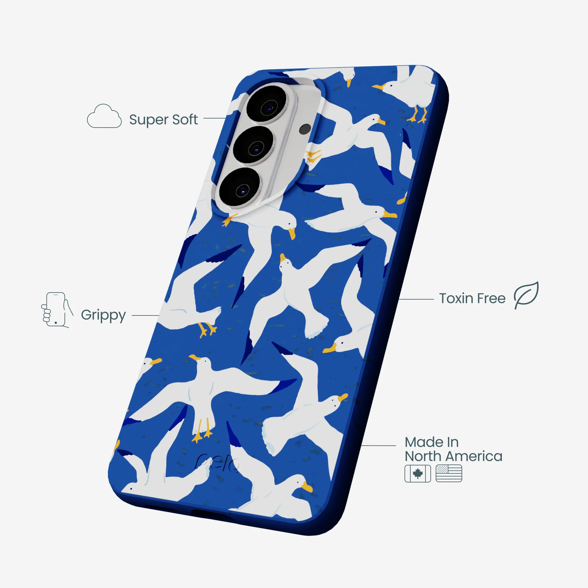 Electric Blue Seagulls Samsung Galaxy S26 Case - Image 4
