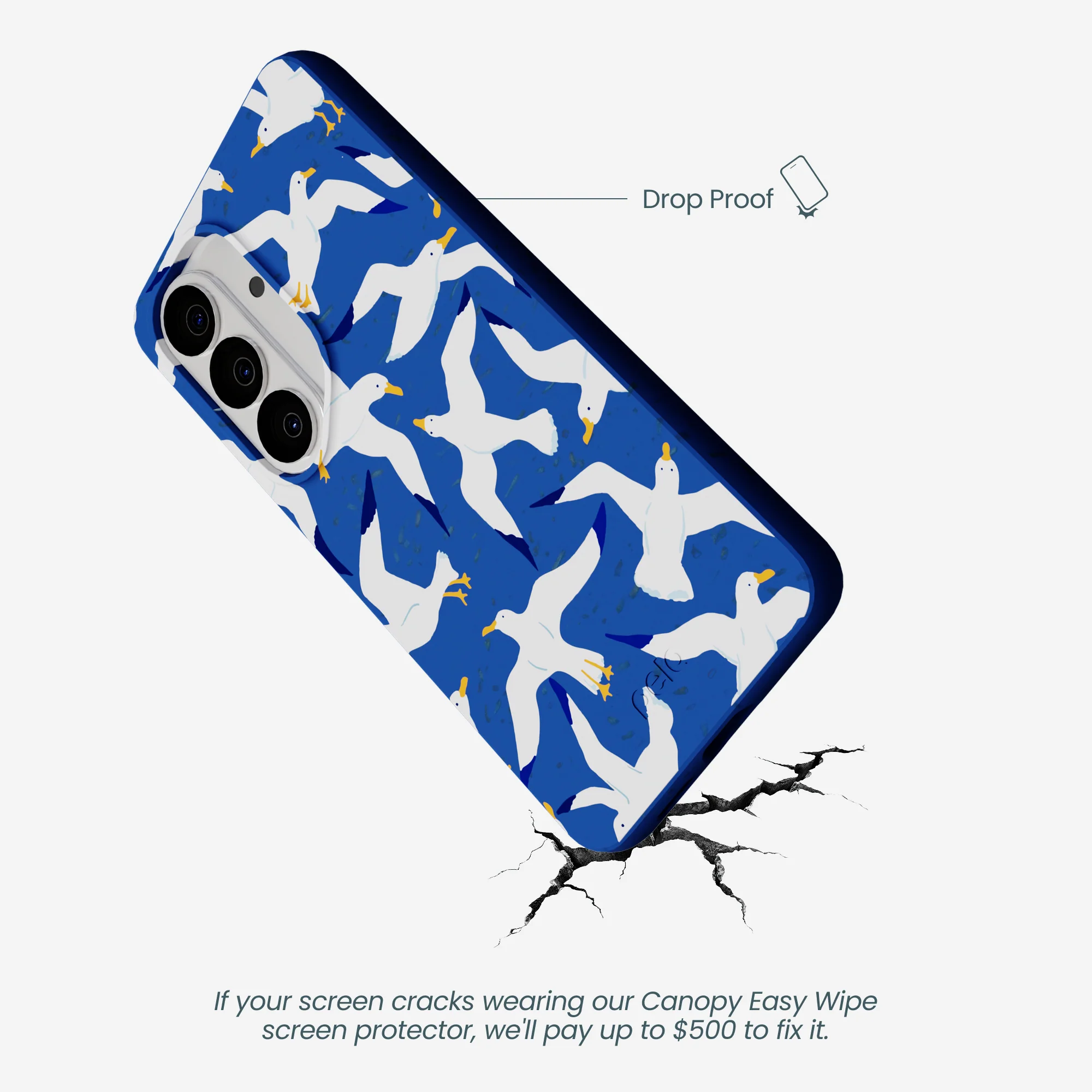Electric Blue Seagulls Samsung Galaxy S26 Case - Image 5