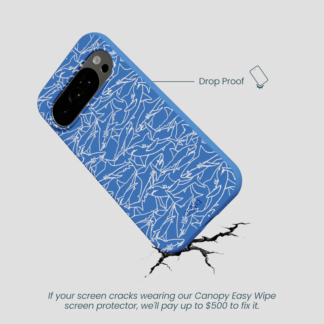Electric Blue Shark Frenzy Google Pixel 10/10 Pro Case - Image 4