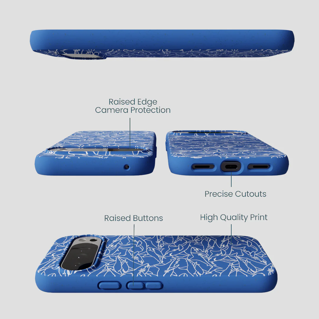 Electric Blue Shark Frenzy Google Pixel 10 Pro XL Case - Image 2