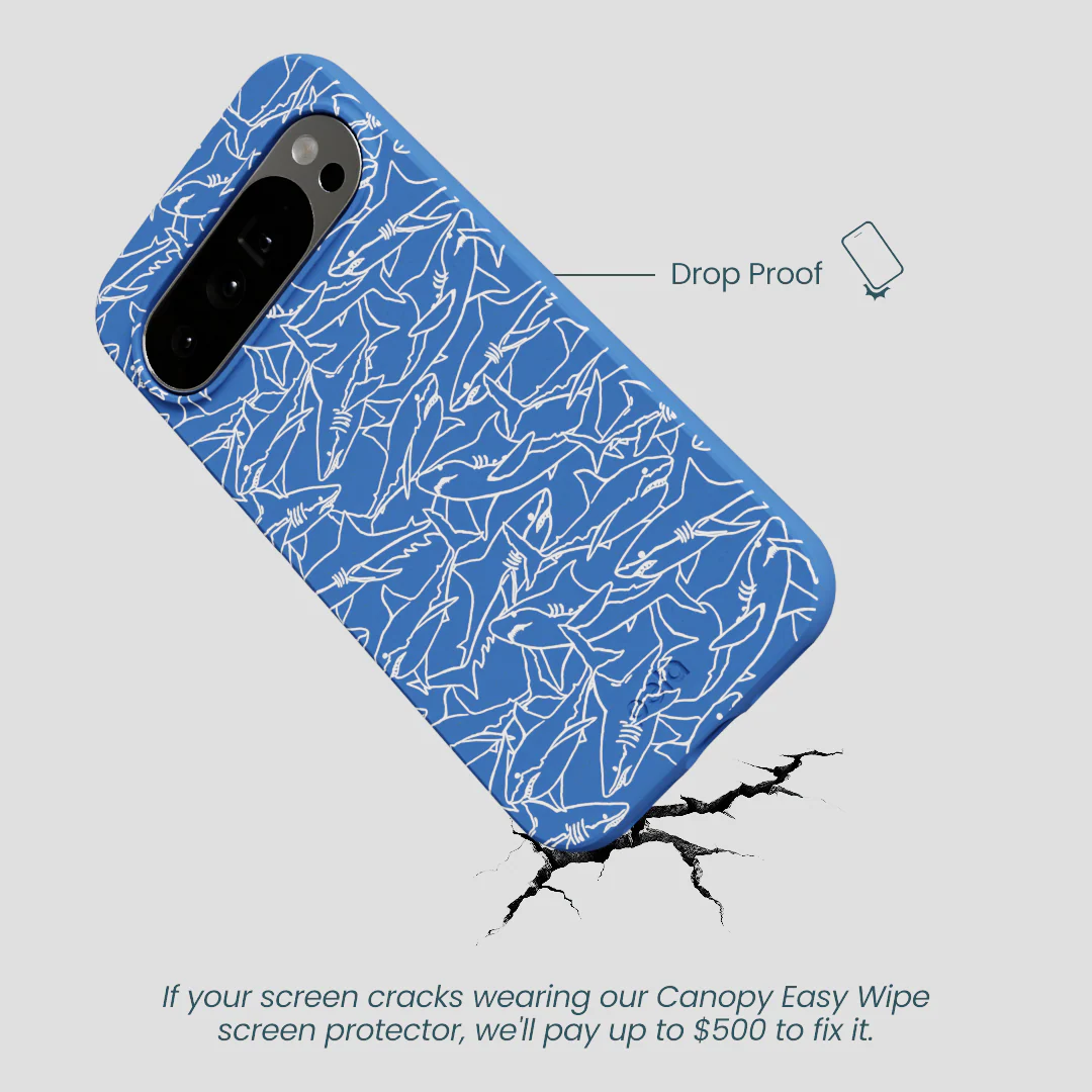Electric Blue Shark Frenzy Google Pixel 10 Pro XL Case - Image 4