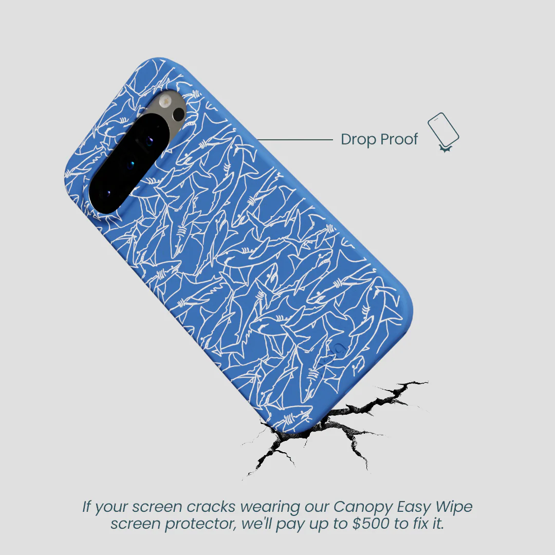 Electric Blue Shark Frenzy Google Pixel 9/9 Pro Case - Image 4