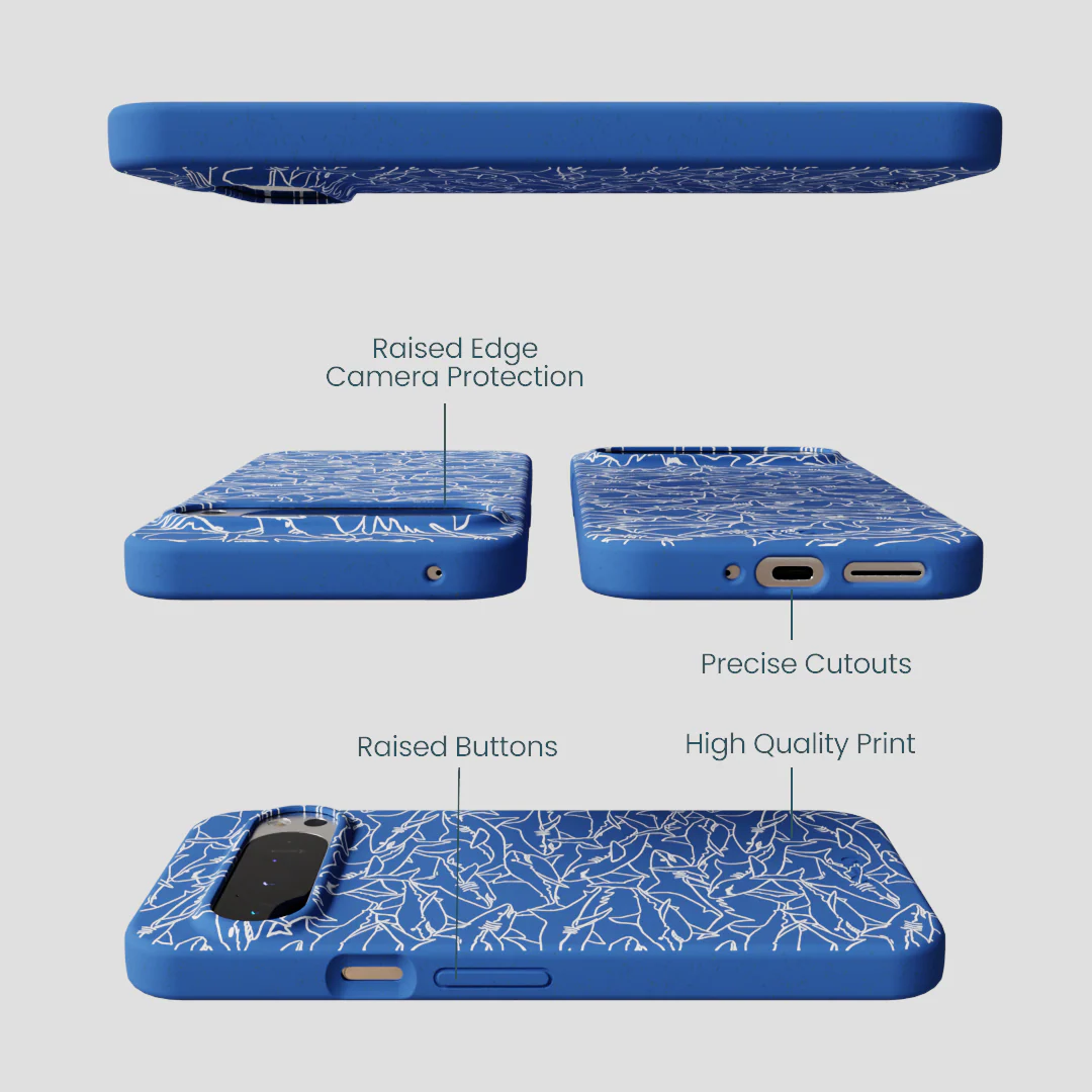 Electric Blue Shark Frenzy Google Pixel 9 Pro XL Case - Image 2