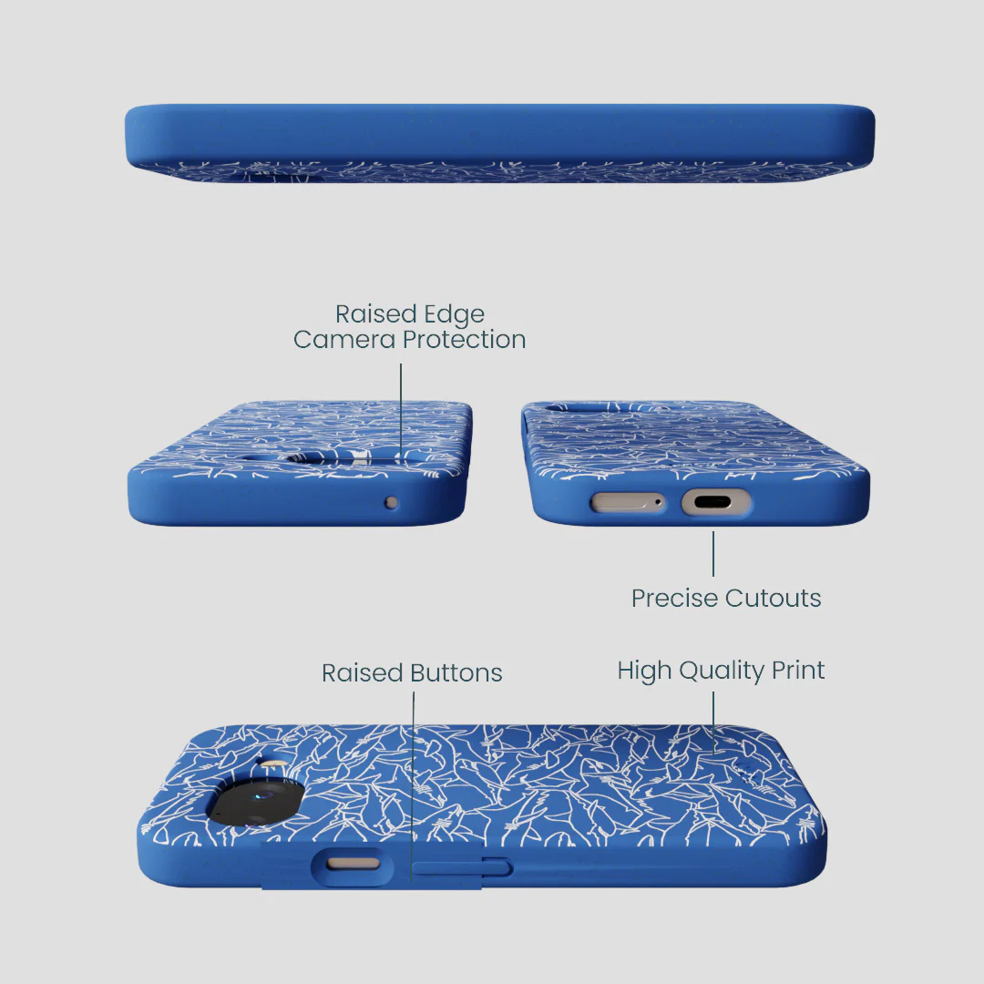 Electric Blue Shark Frenzy Google Pixel 9a Case - Image 2
