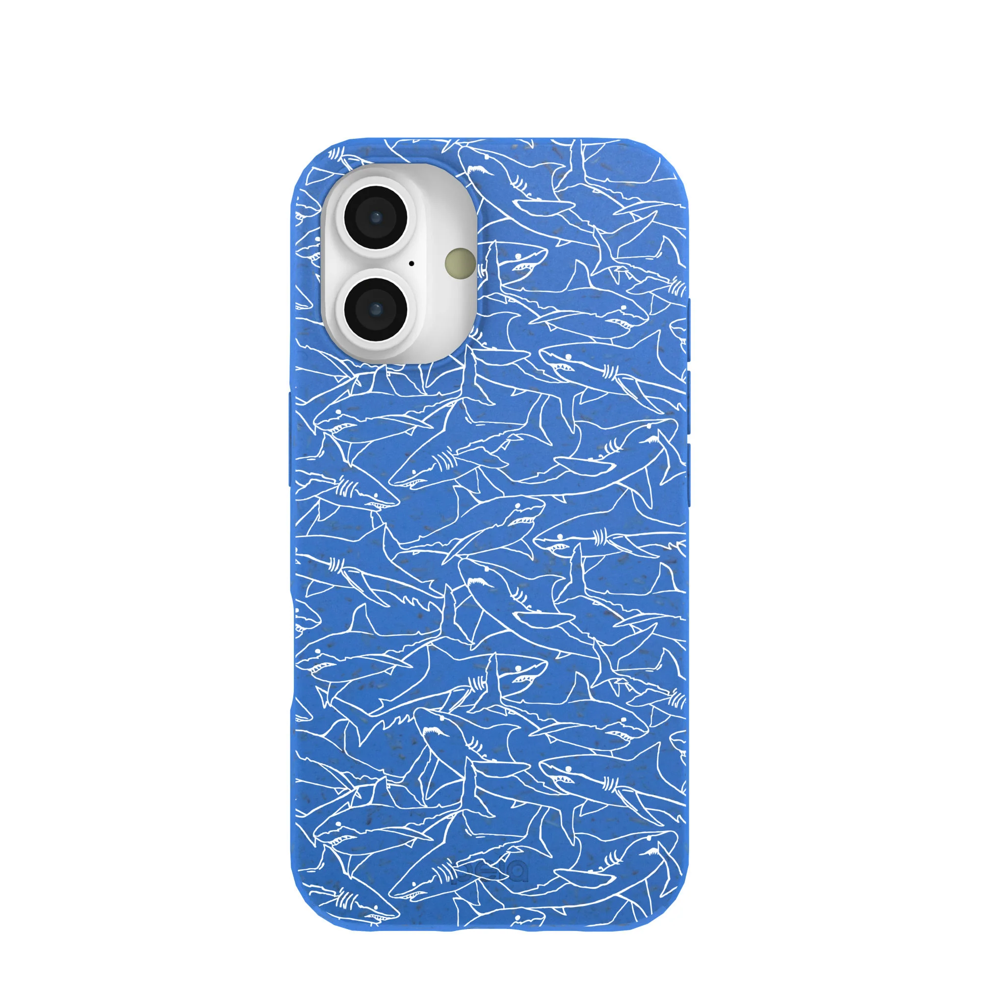 Electric Blue Shark Frenzy iPhone 16 Case