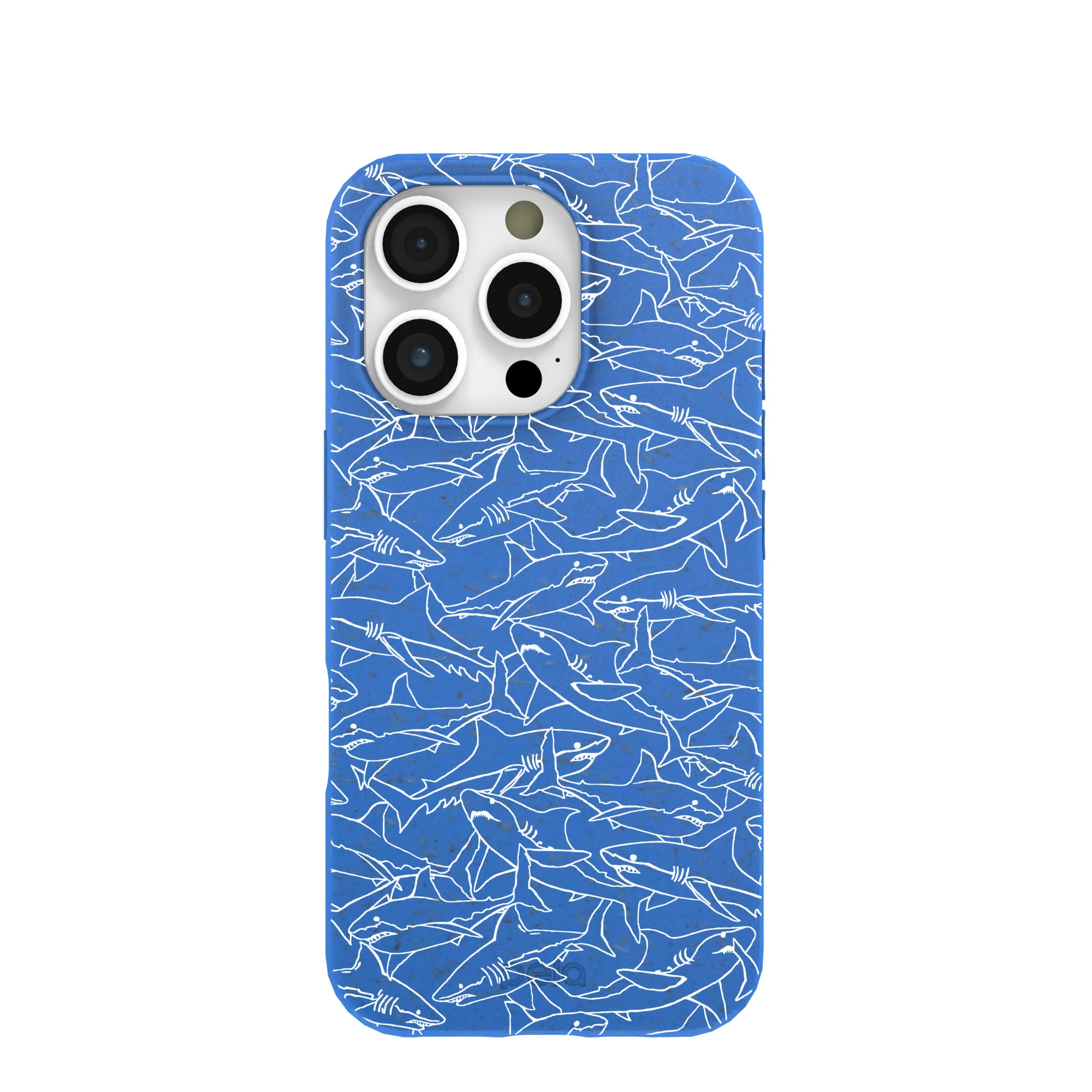 Electric Blue Shark Frenzy iPhone 16 Pro Case