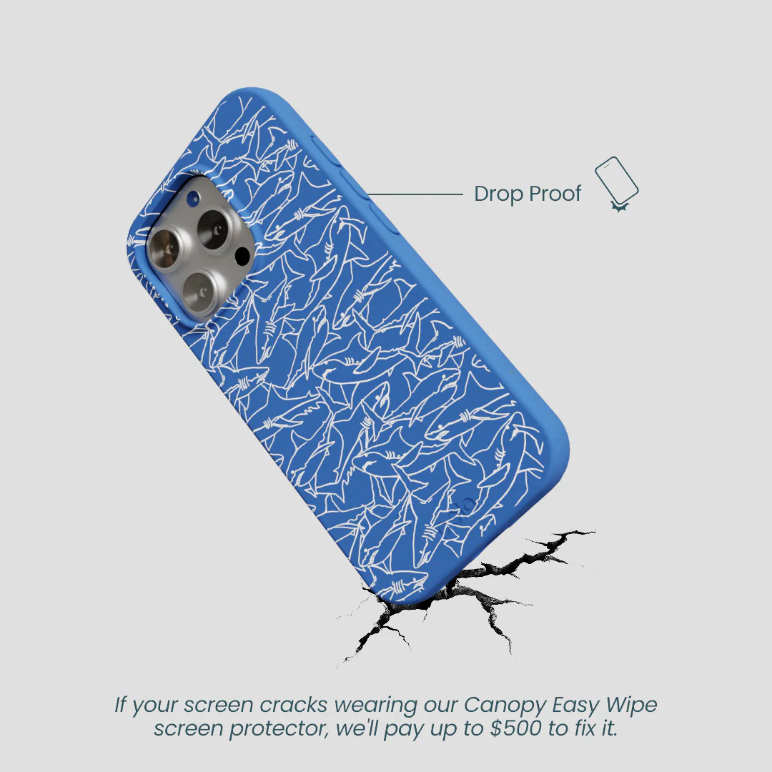 Electric Blue Shark Frenzy iPhone 16 Pro Case - Image 5
