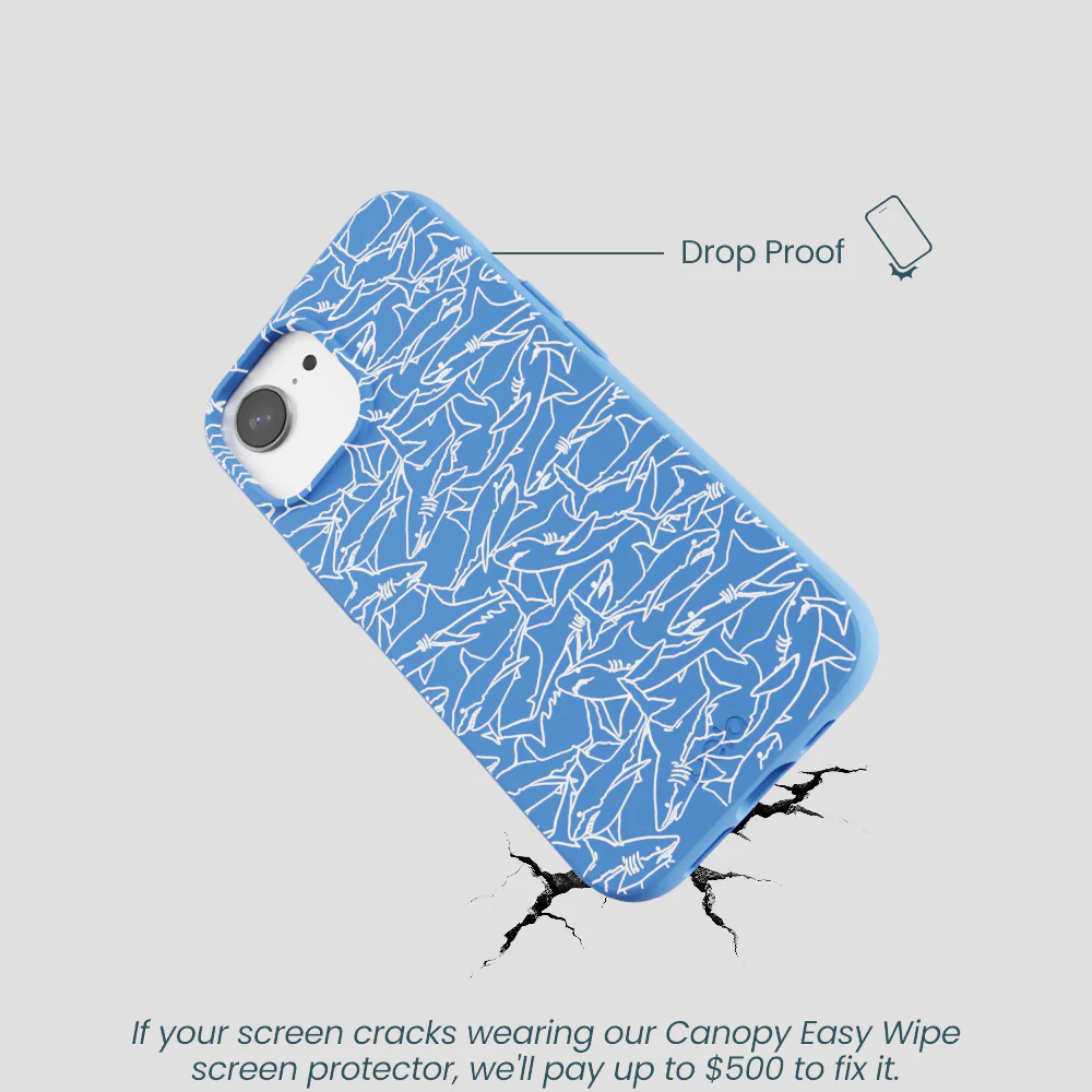Electric Blue Shark Frenzy iPhone 16e/17e Case - Image 5