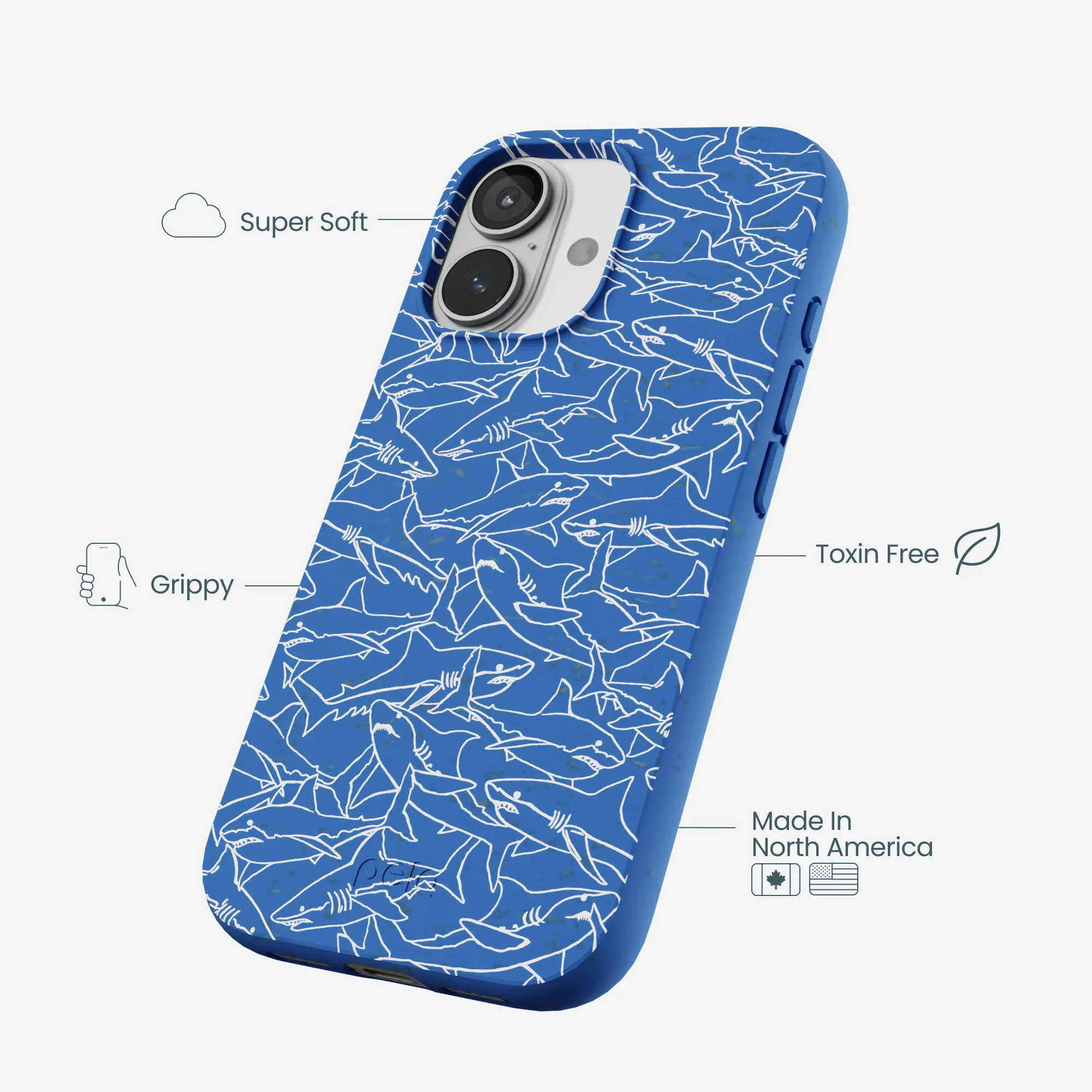 Electric Blue Shark Frenzy iPhone 17 Case - Image 4