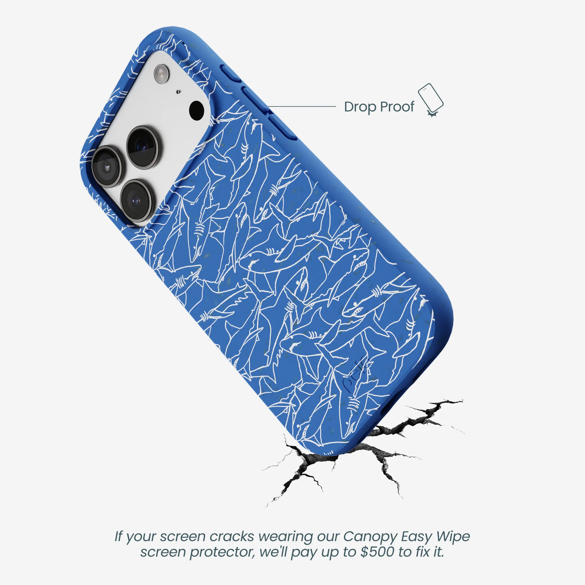 Electric Blue Shark Frenzy iPhone 17 Pro Case - Image 5