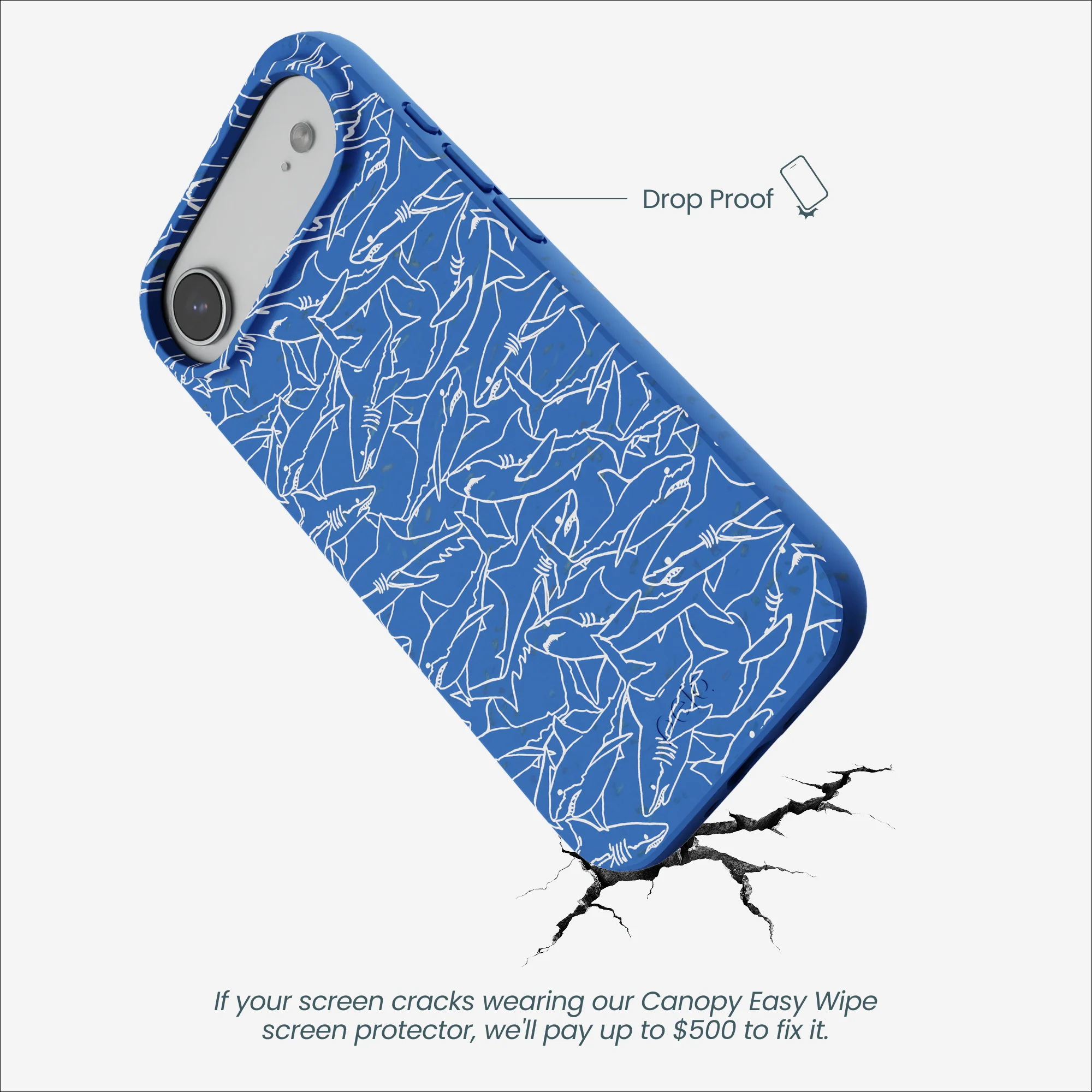 Electric Blue Shark Frenzy iPhone Air Case - Image 5