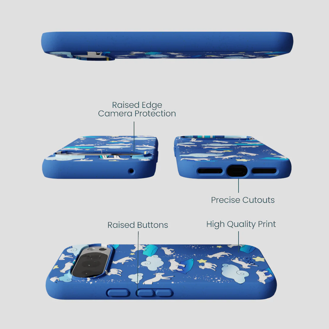 Electric Blue Sheep Dreamers Google Pixel 10/10 Pro Case - Image 3