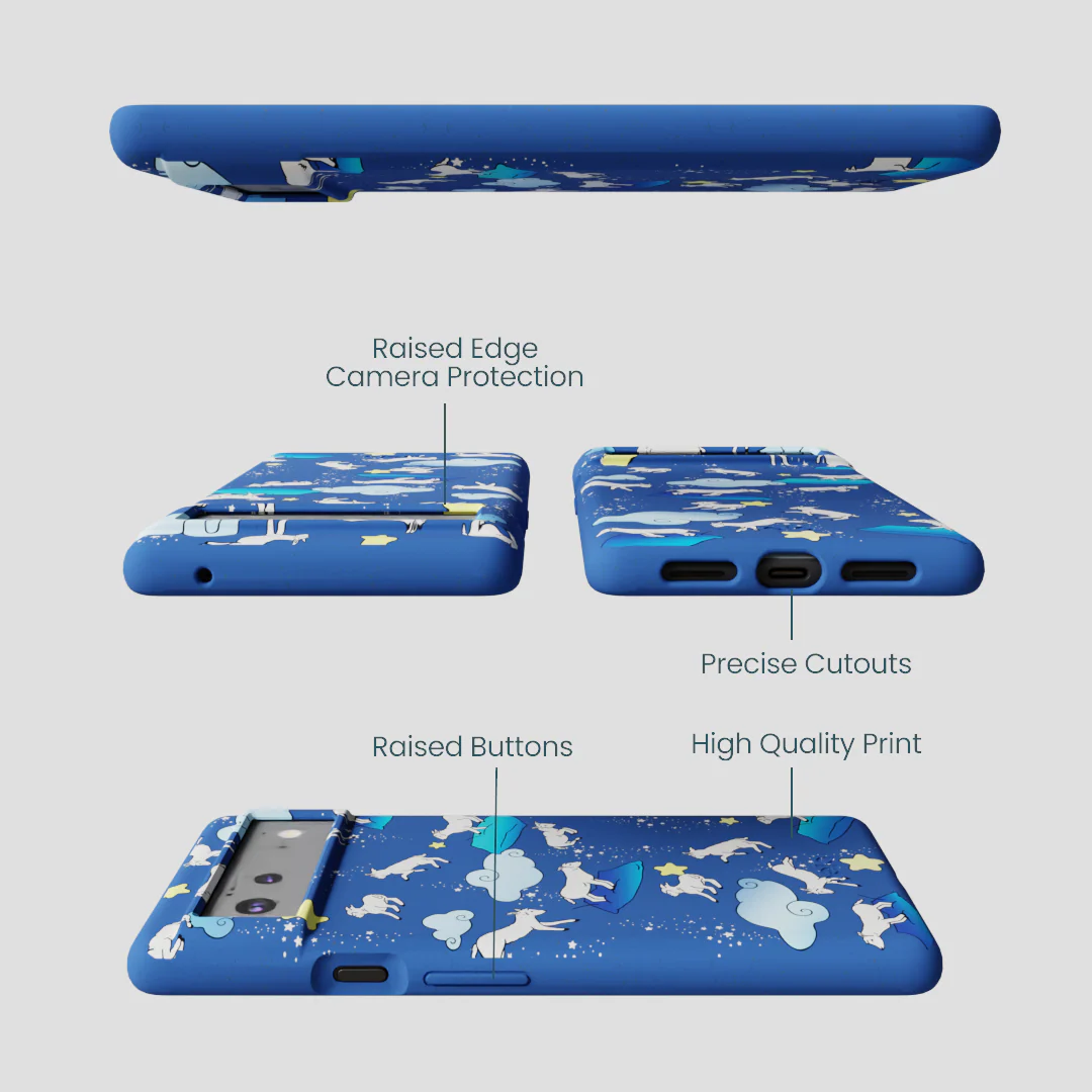 Electric Blue Sheep Dreamers Google Pixel 6a Case - Image 3