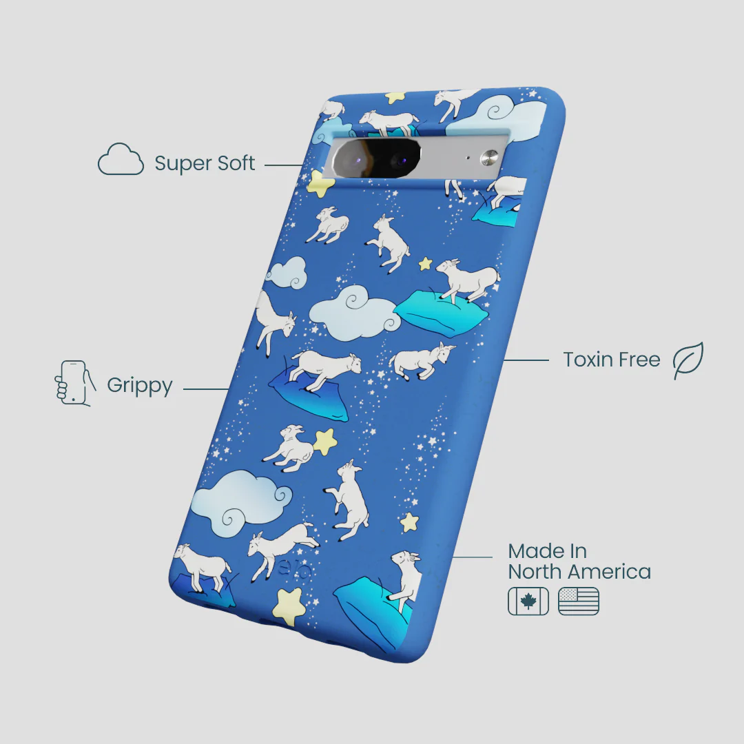 Electric Blue Sheep Dreamers Google Pixel 7a Case - Image 4