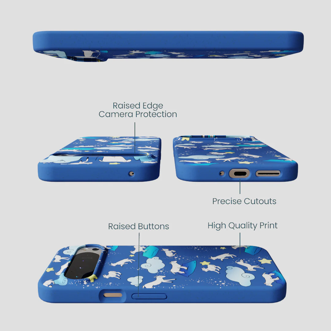 Electric Blue Sheep Dreamers Google Pixel 9 Pro XL Case - Image 3