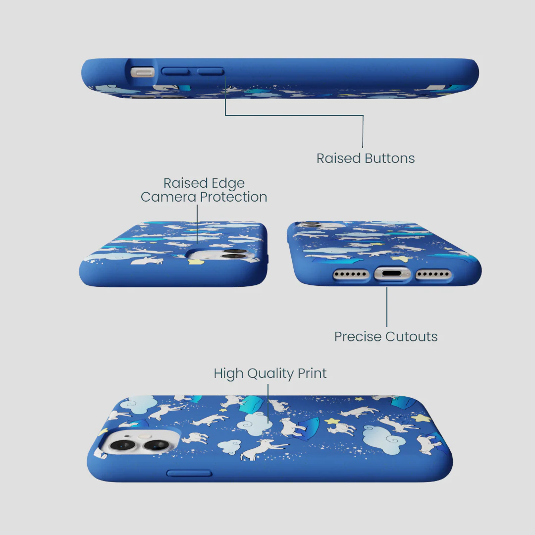 Electric Blue Sheep Dreamers iPhone 11 Case - Image 3