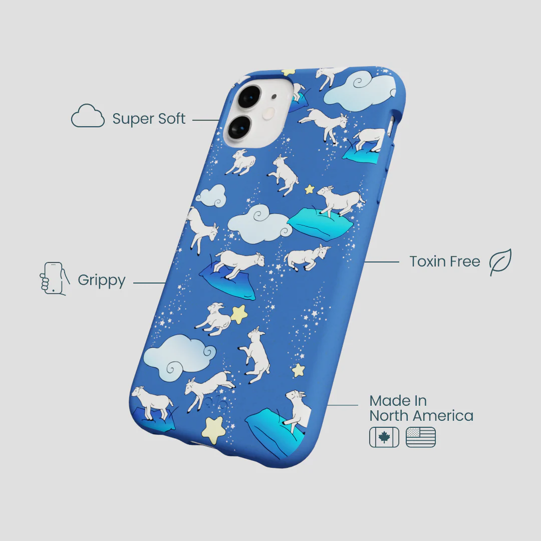Electric Blue Sheep Dreamers iPhone 11 Case - Image 4