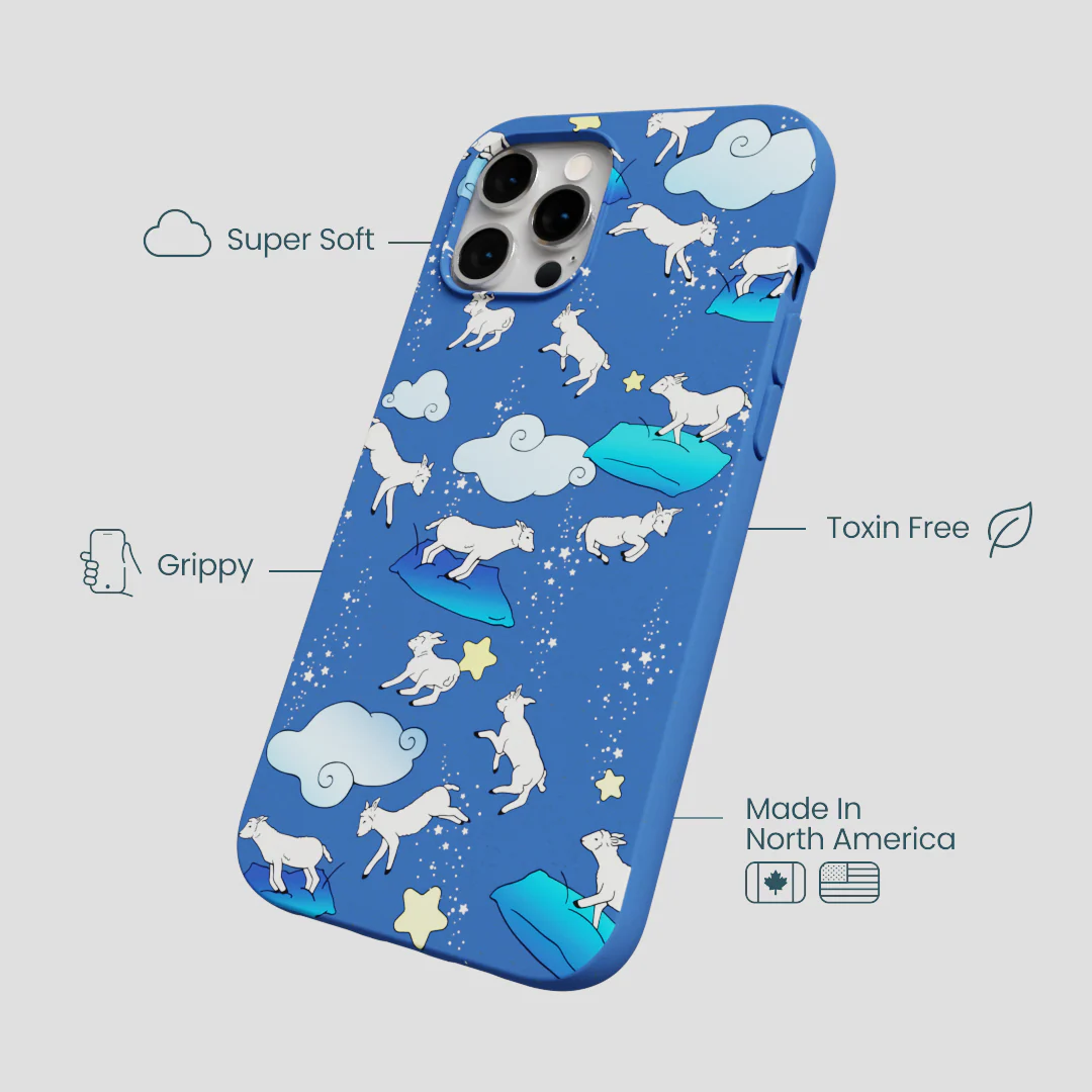 Electric Blue Sheep Dreamers iPhone 12 Pro Max Case - Image 4
