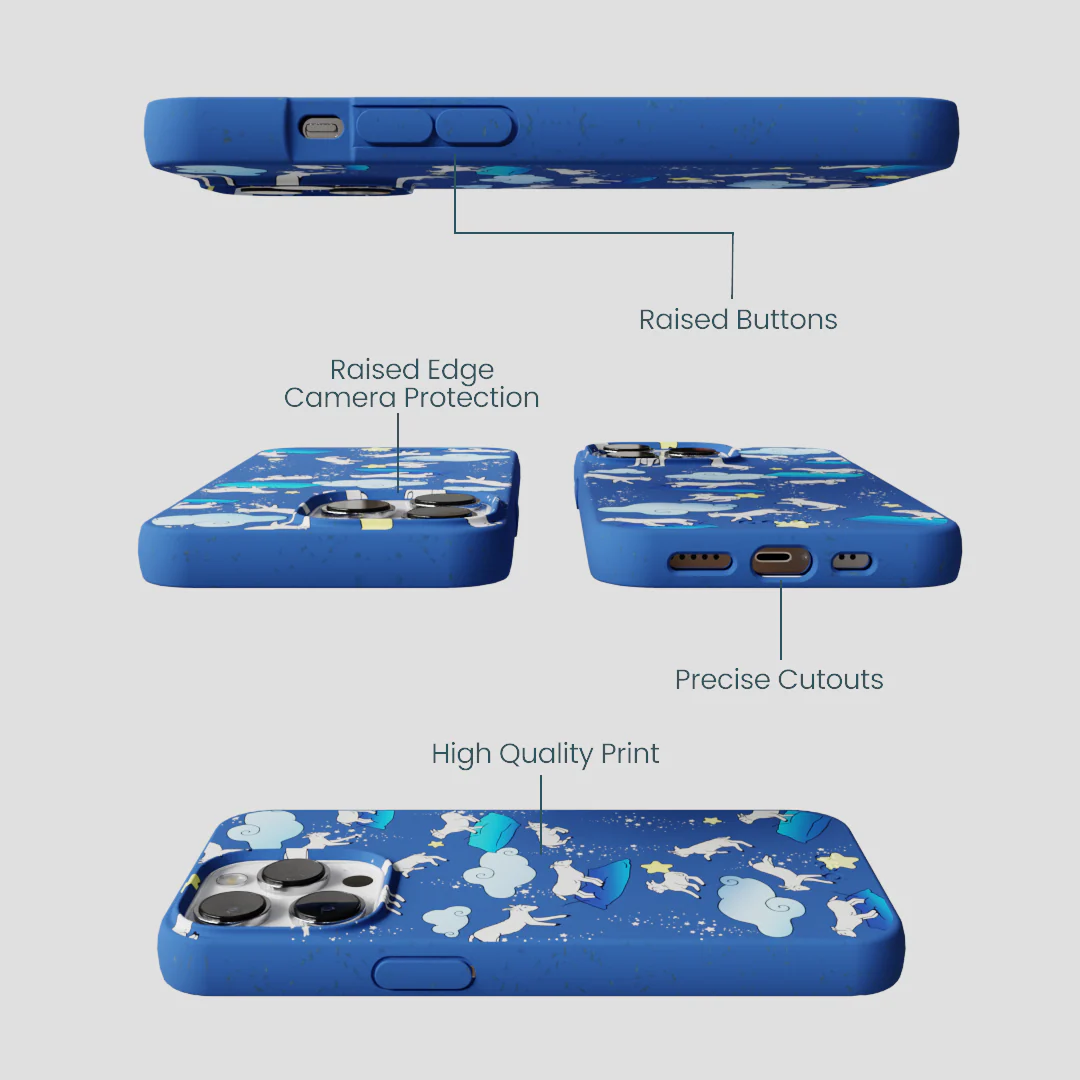 Electric Blue Sheep Dreamers iPhone 13 Pro Case - Image 3