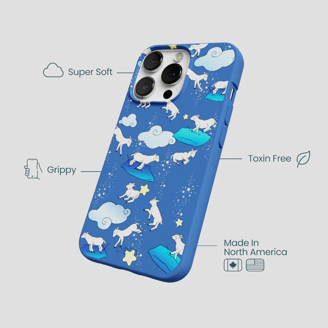 Electric Blue Sheep Dreamers iPhone 13 Pro Case - Image 4