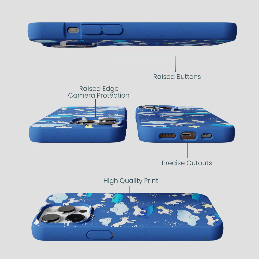 Electric Blue Sheep Dreamers iPhone 13 Pro Max Case - Image 3
