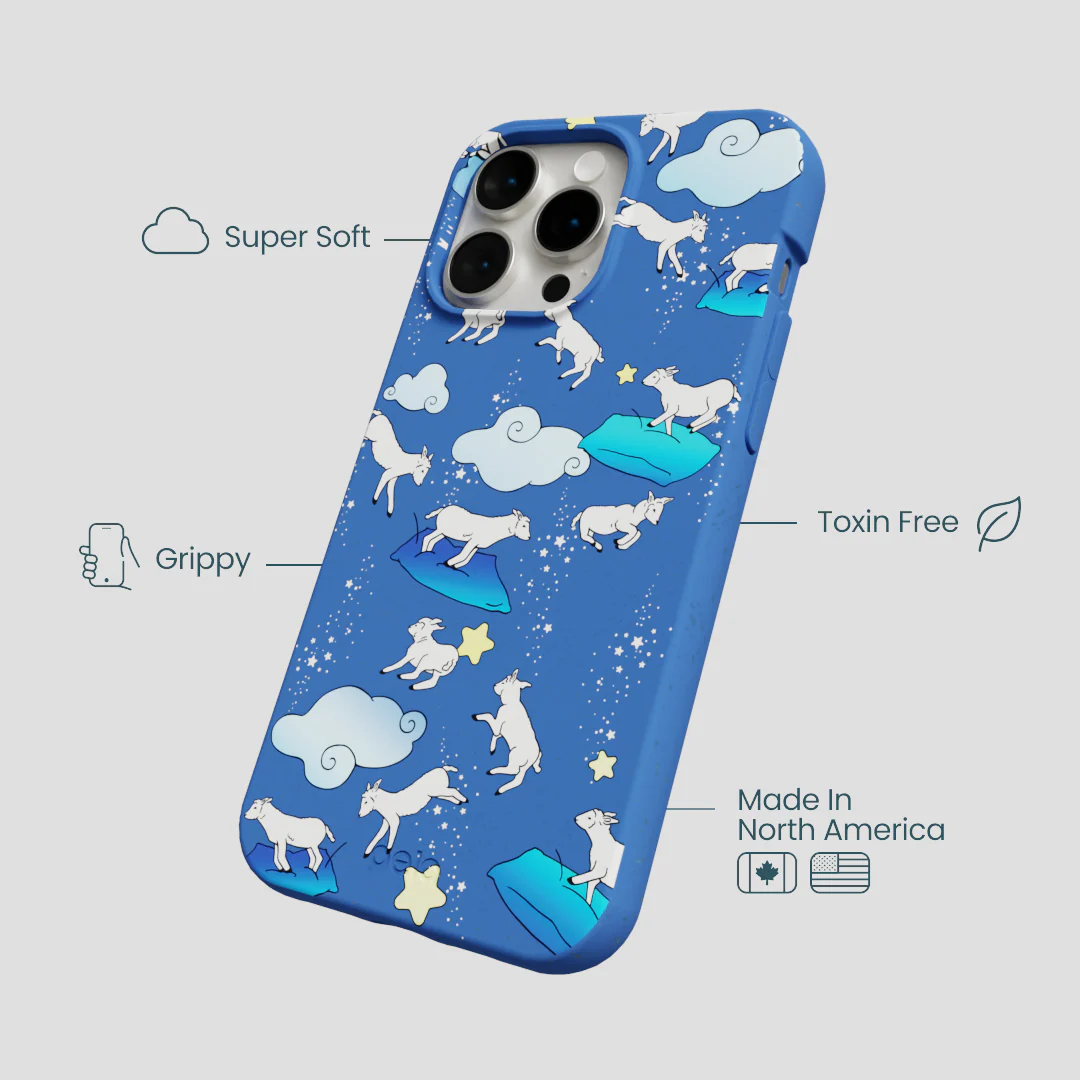 Electric Blue Sheep Dreamers iPhone 14 Pro Max Case - Image 4