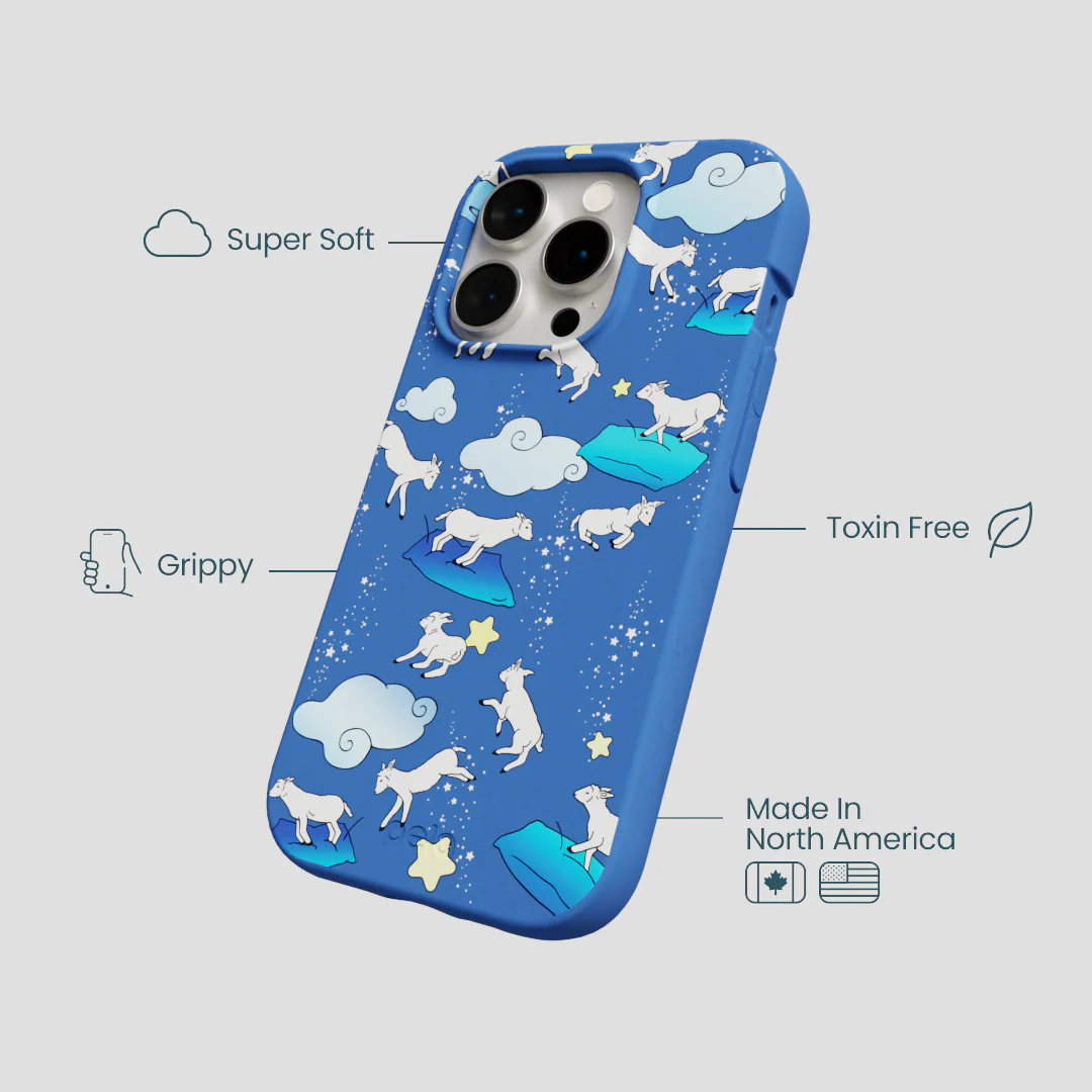Electric Blue Sheep Dreamers iPhone 15 Pro Case - Image 4