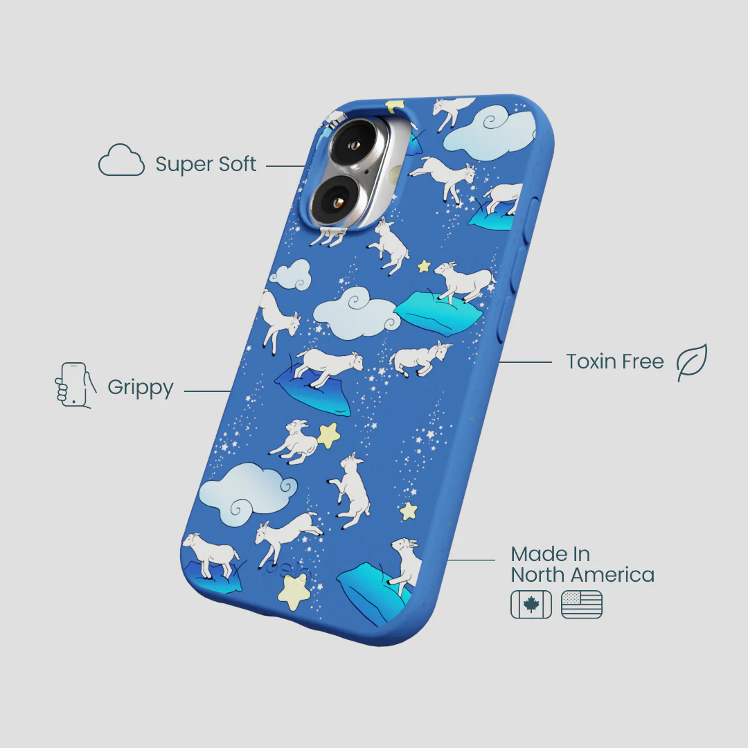 Electric Blue Sheep Dreamers iPhone 16 Case - Image 4