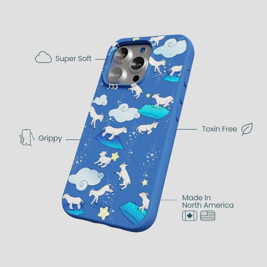 Electric Blue Sheep Dreamers iPhone 16 Pro Case - Image 4
