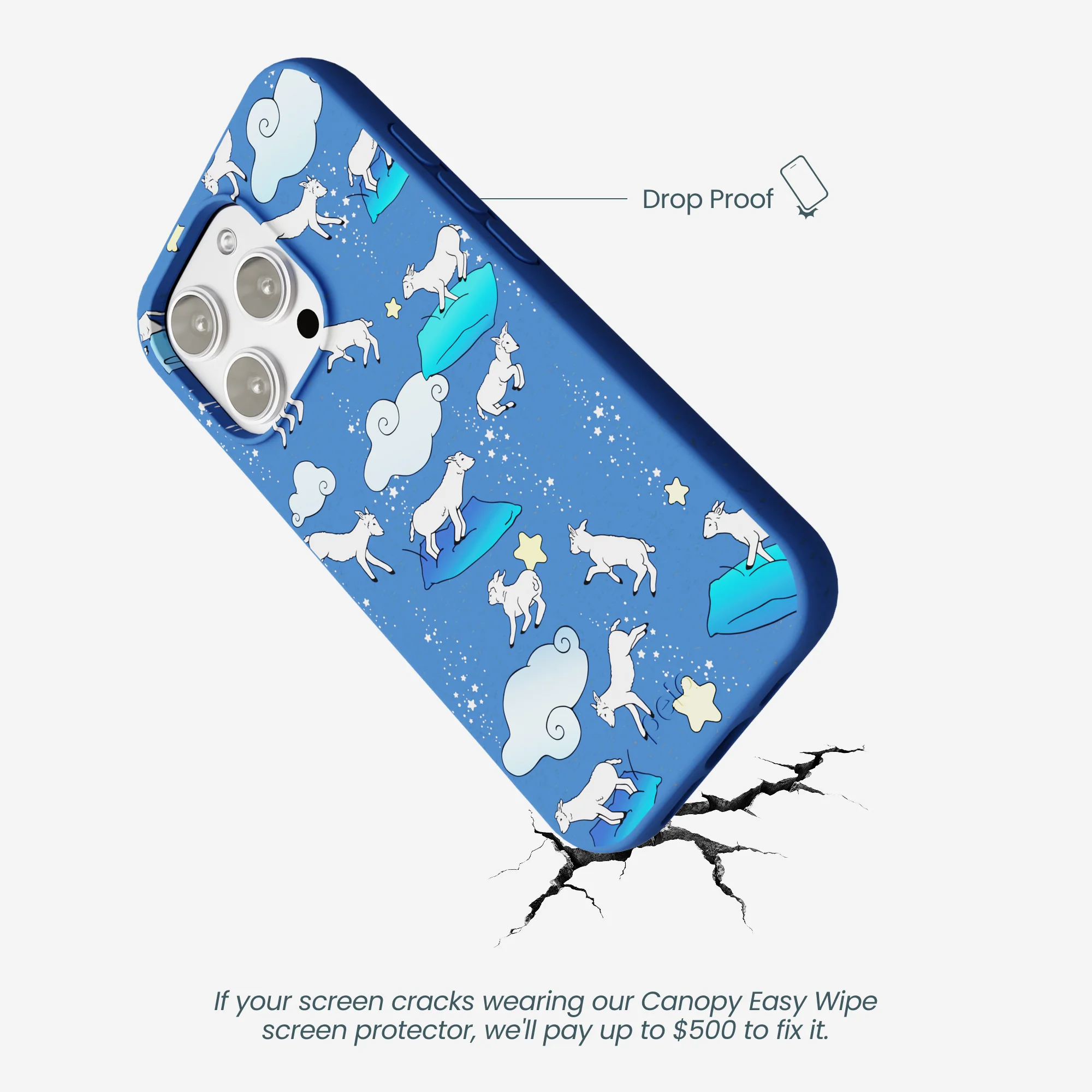 Electric Blue Sheep Dreamers iPhone 16 Pro Max Case - Image 5