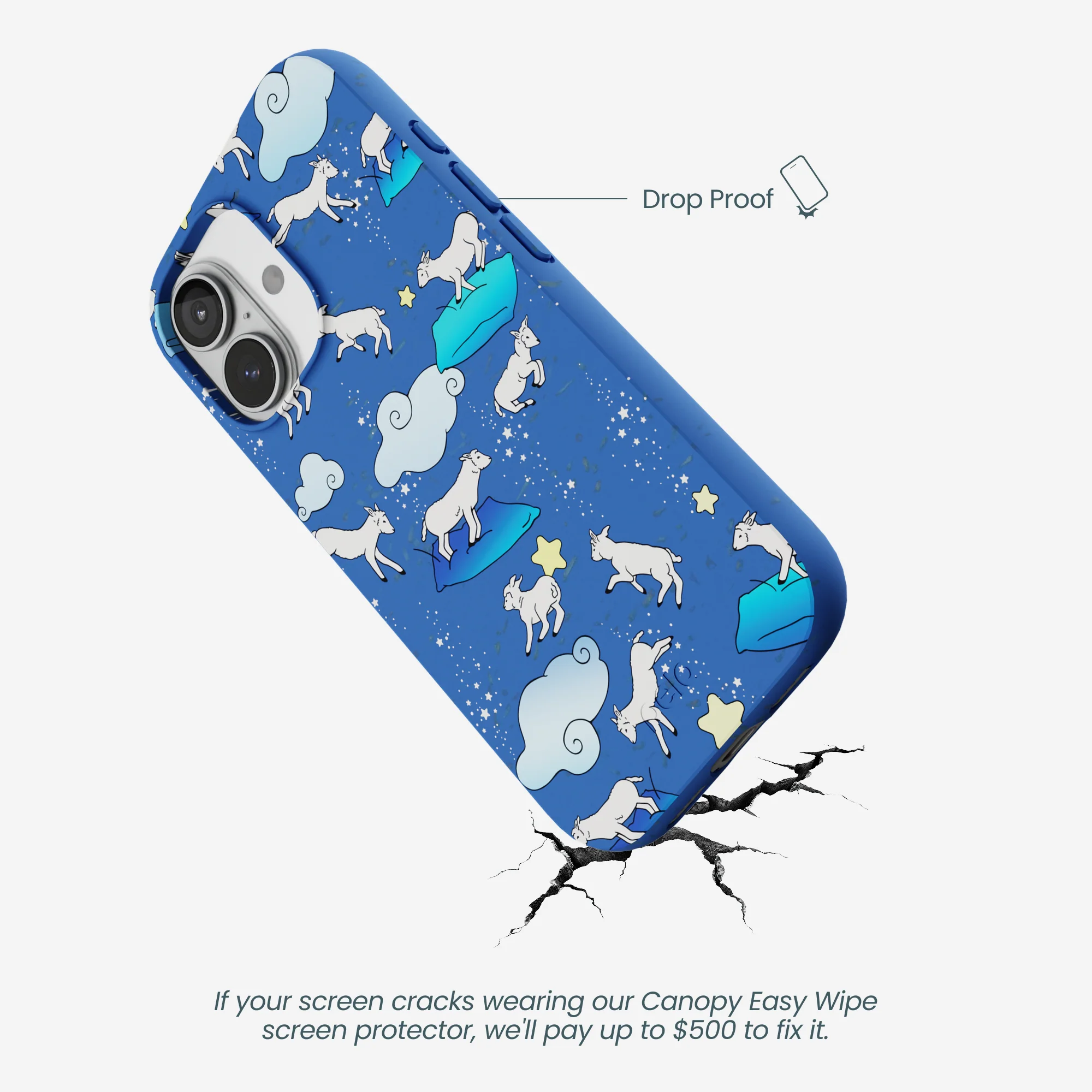 Electric Blue Sheep Dreamers iPhone 17 Case - Image 5