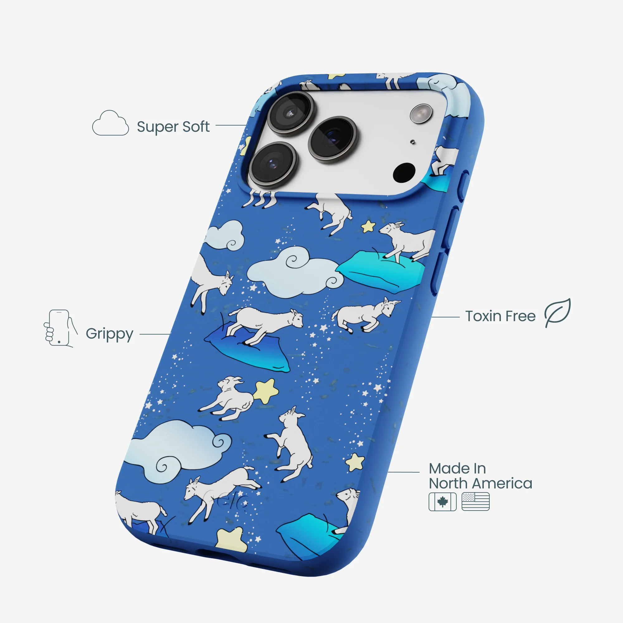 Electric Blue Sheep Dreamers iPhone 17 Pro Case - Image 4