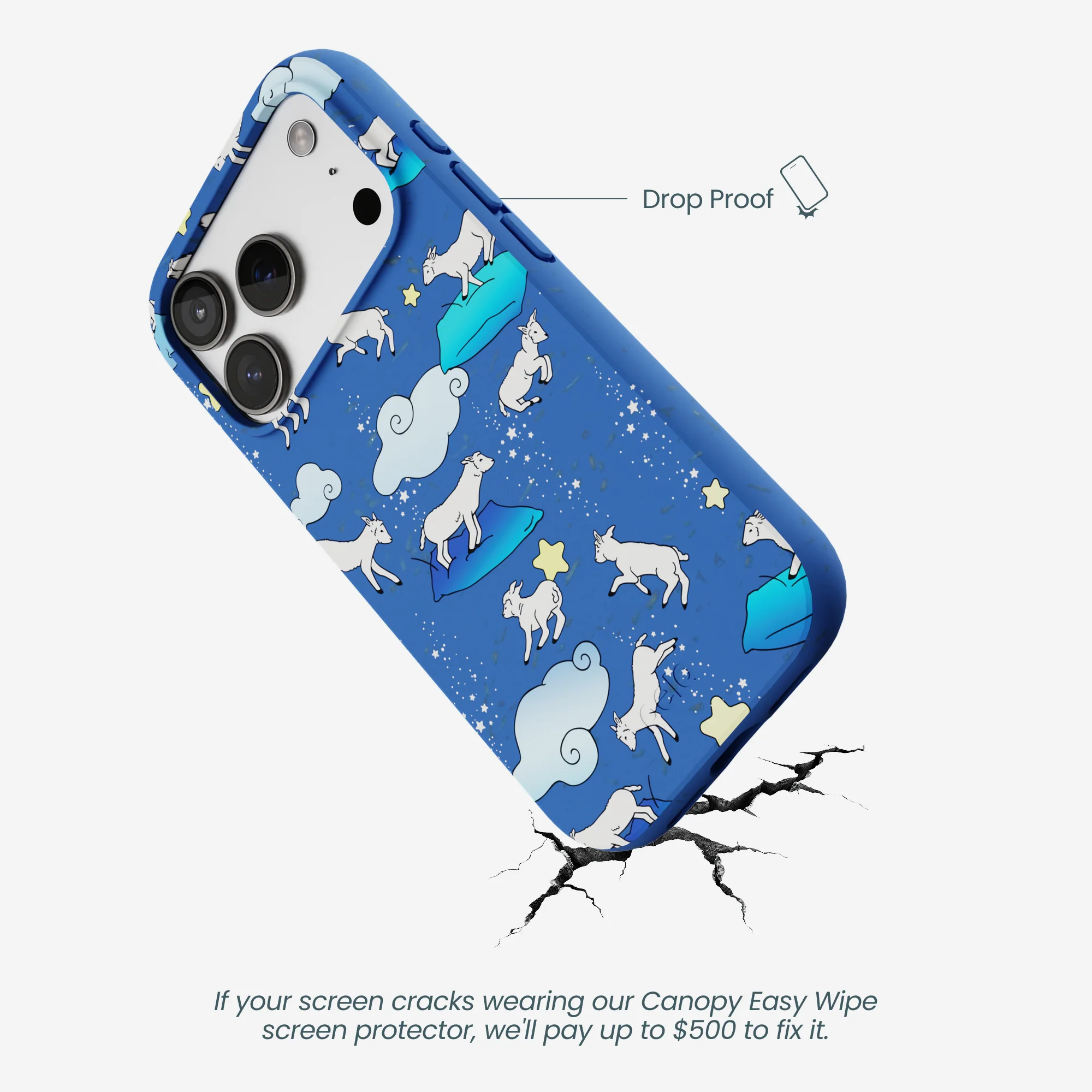 Electric Blue Sheep Dreamers iPhone 17 Pro Case - Image 5