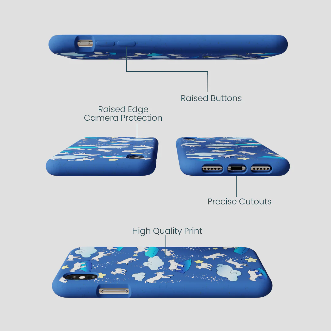 Electric Blue Sheep Dreamers iPhone XR Case - Image 3