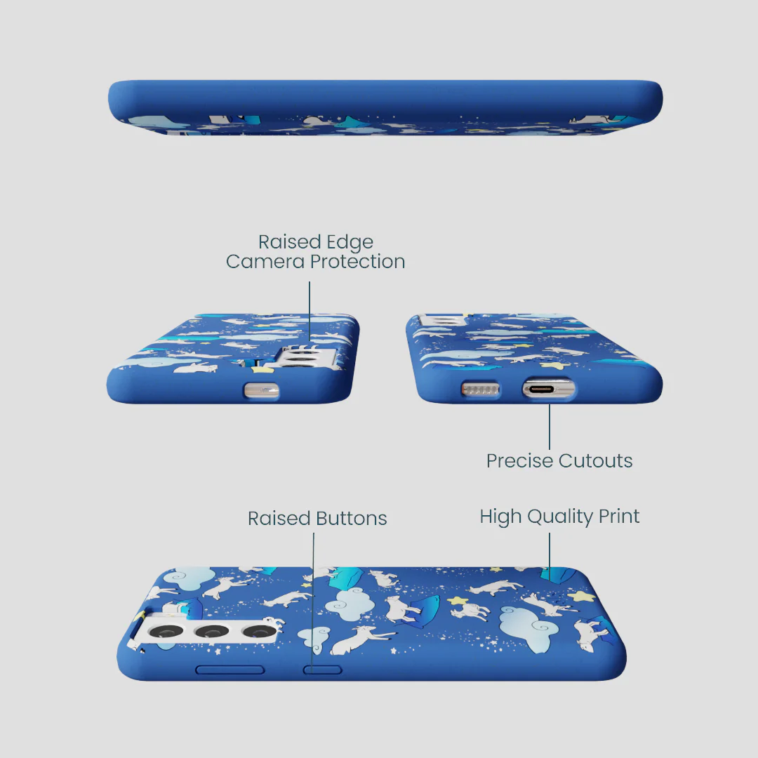 Electric Blue Sheep Dreamers Samsung Galaxy S21 Case - Image 3