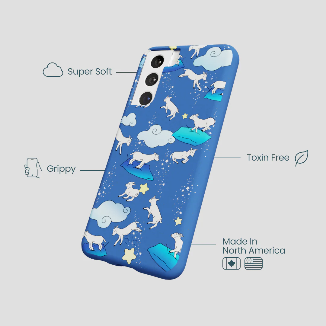 Electric Blue Sheep Dreamers Samsung Galaxy S21 Case - Image 4
