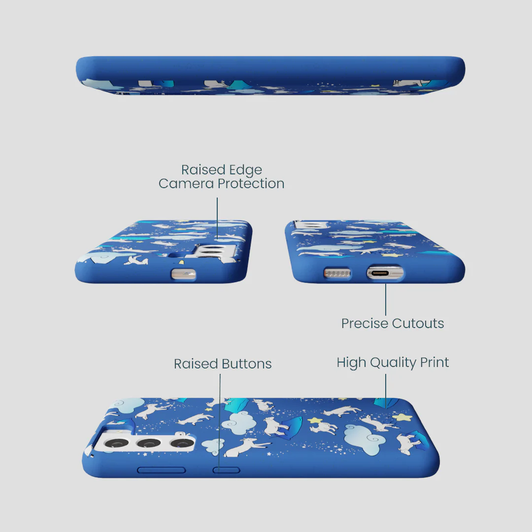 Electric Blue Sheep Dreamers Samsung Galaxy S22 Case - Image 3