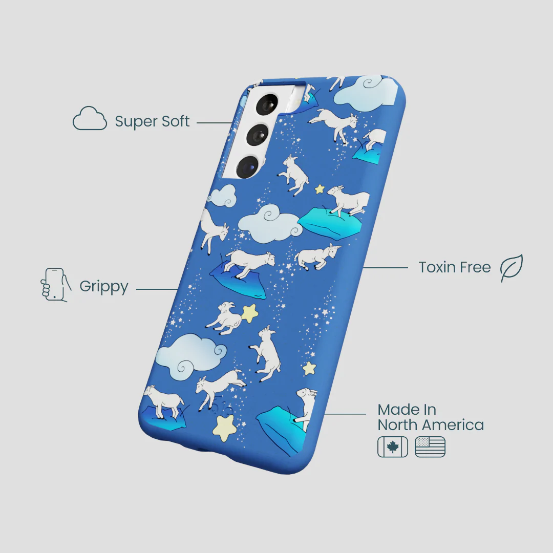 Electric Blue Sheep Dreamers Samsung Galaxy S22 Case - Image 4