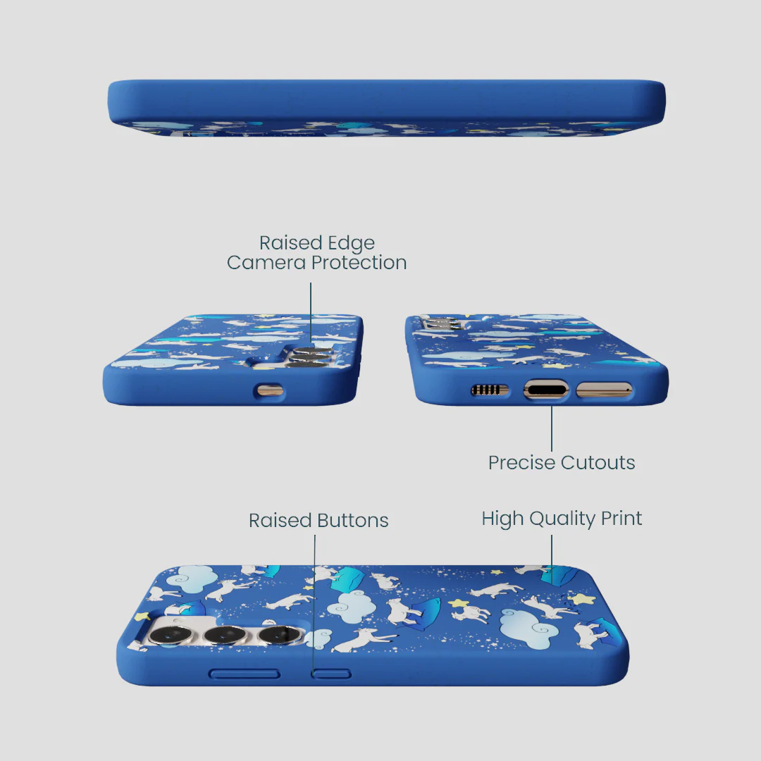 Electric Blue Sheep Dreamers Samsung Galaxy S23 Case - Image 3