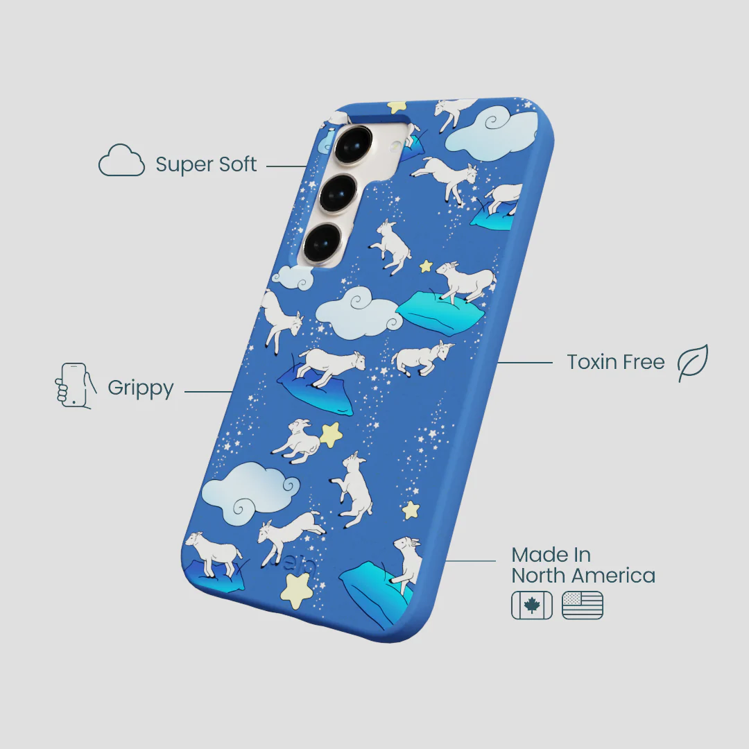 Electric Blue Sheep Dreamers Samsung Galaxy S24 Case - Image 4
