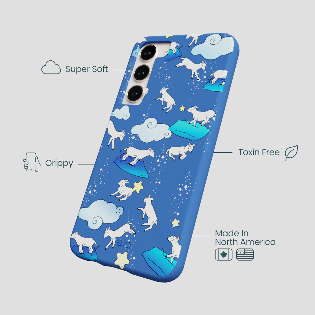 Electric Blue Sheep Dreamers Samsung Galaxy S24+(Plus) Case - Image 4