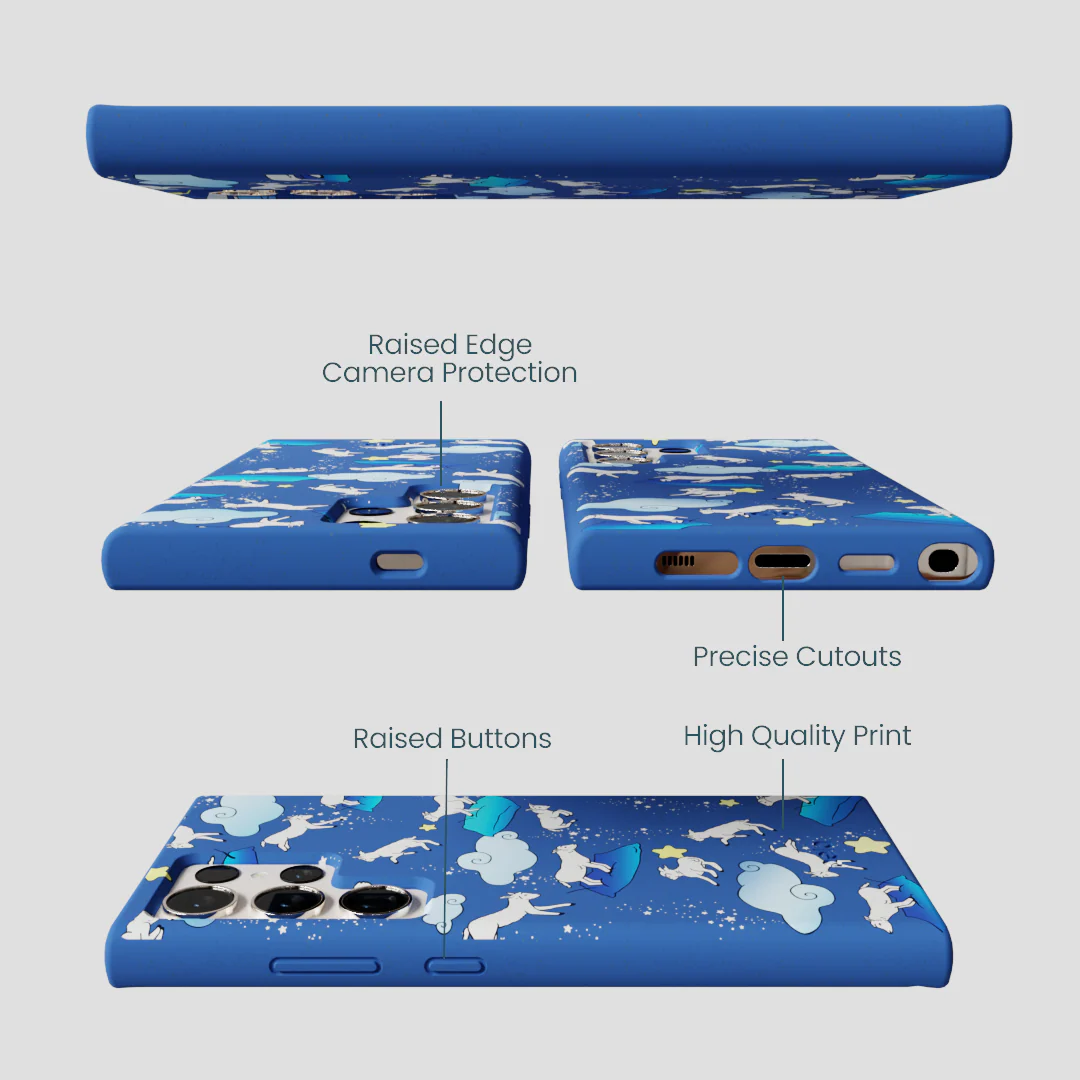 Electric Blue Sheep Dreamers Samsung Galaxy S24 Ultra Case - Image 3