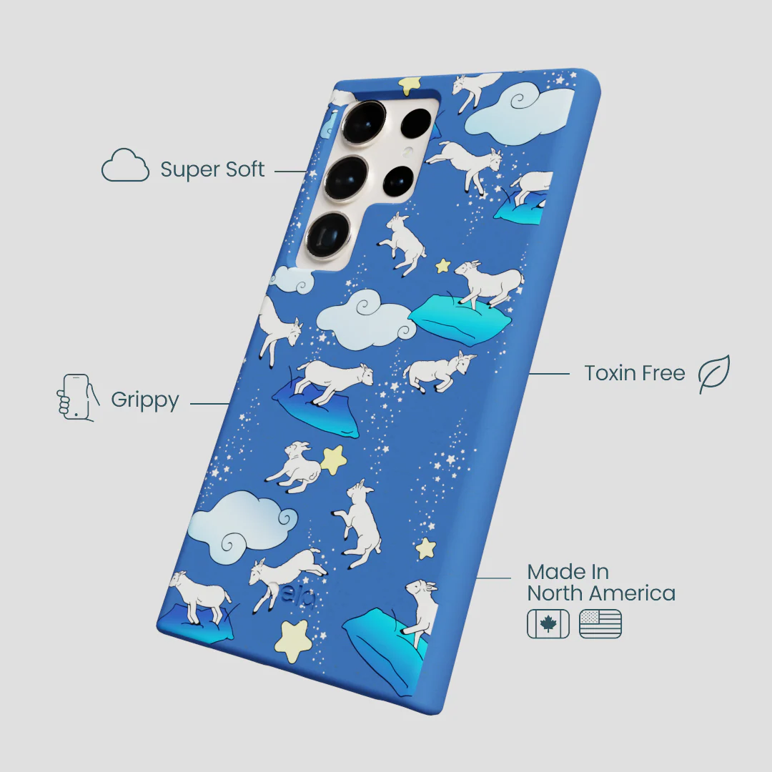 Electric Blue Sheep Dreamers Samsung Galaxy S24 Ultra Case - Image 4
